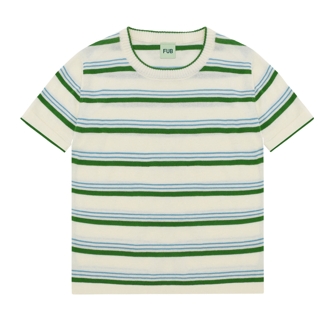 [Fub] Striped T-shirt - Ecru/Pine