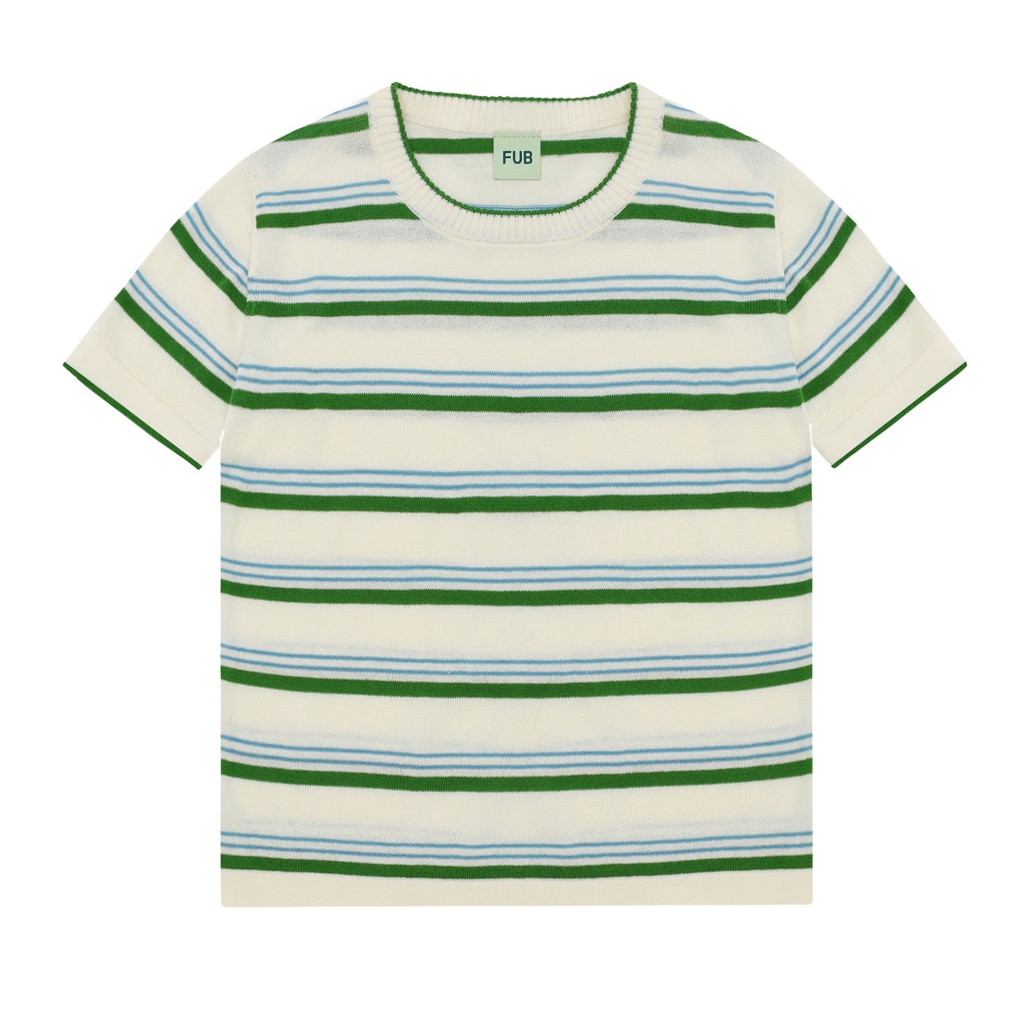 [Fub] Striped T-shirt - Ecru/Pine