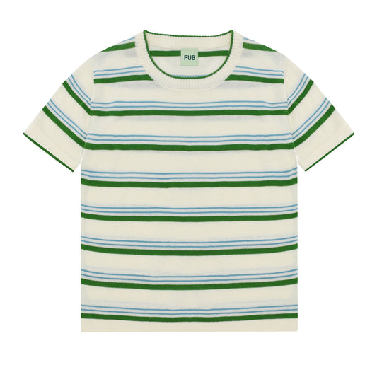 [Fub] Striped T-shirt - Ecru/Pine