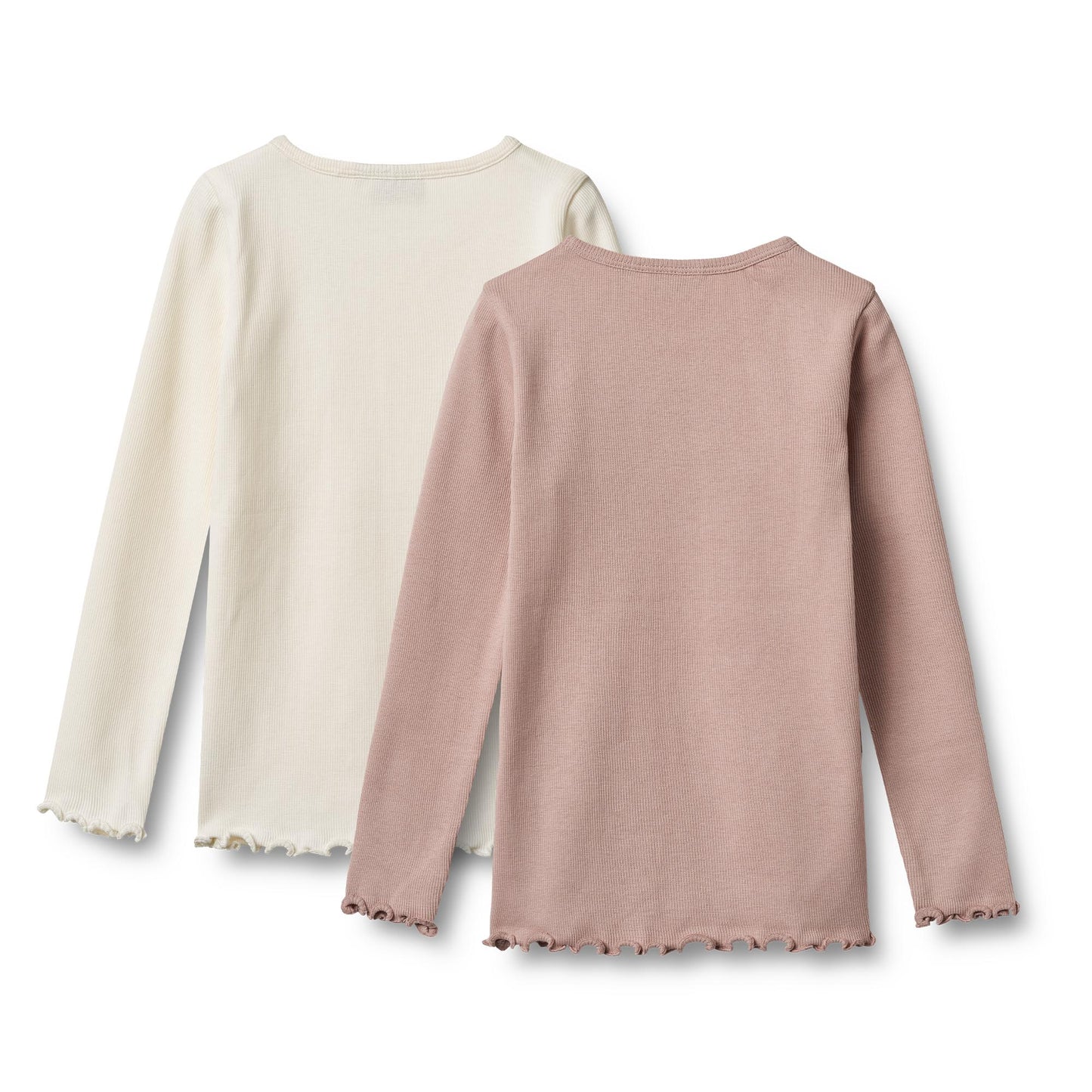 [Wheat]  2 Rib T-shirts L/S Ida -Rose Powder