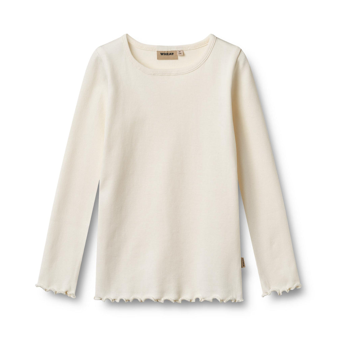 [Wheat]  2 Rib T-shirts L/S Ida -Rose Powder