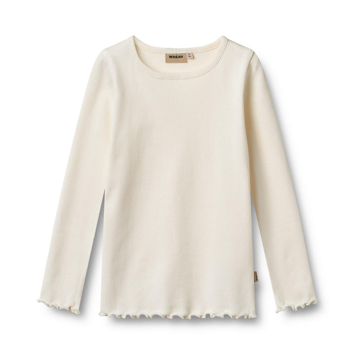 [Wheat]  2 Rib T-shirts L/S Ida -Rose Powder
