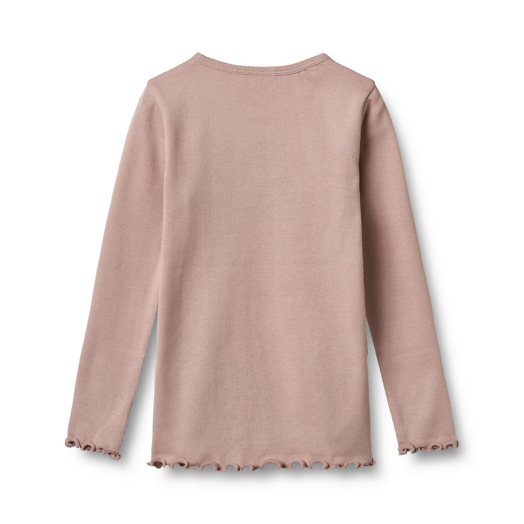 [Wheat]  2 Rib T-shirts L/S Ida -Rose Powder