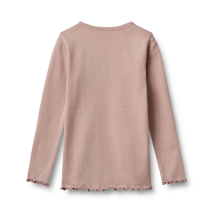 [Wheat]  2 Rib T-shirts L/S Ida -Rose Powder