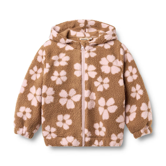 [Wheat]Zip Fleece Milla - Warm Hazel Flowers