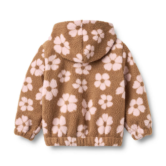 [Wheat]Zip Fleece Milla - Warm Hazel Flowers