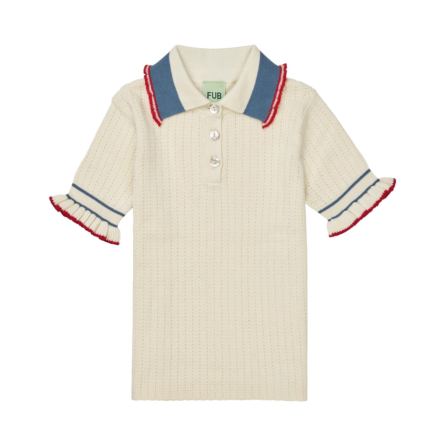 [Fub] Frill Polo - Ecru