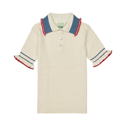 [Fub] Frill Polo - Ecru