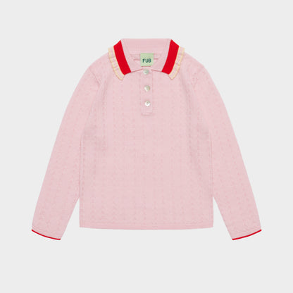 [Fub] Pointelle Polo - Rose Quartz