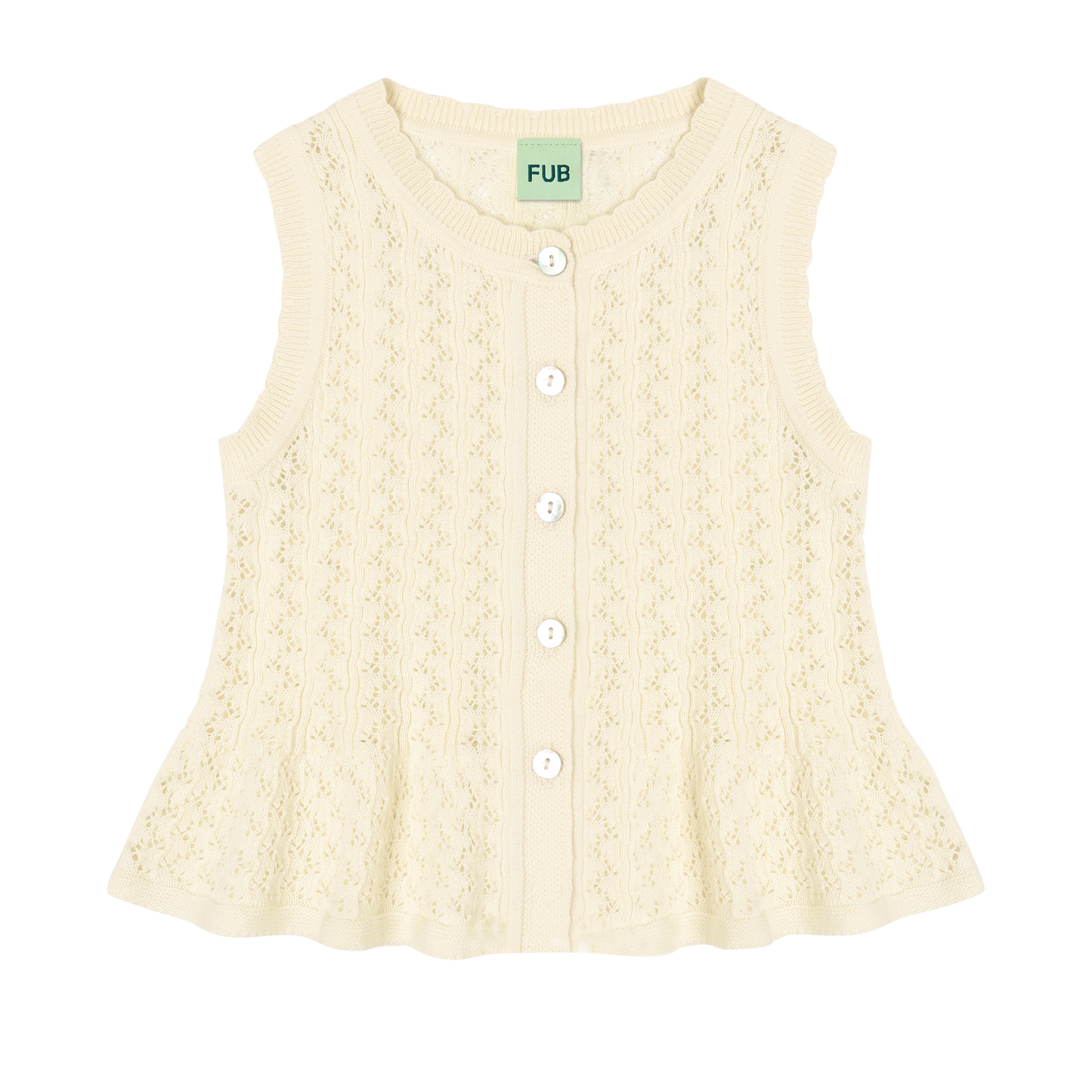 [Fub] Pointelle Top - Ecru