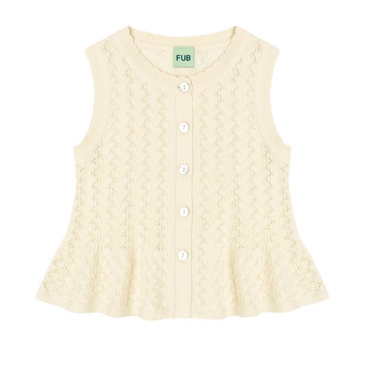 [Fub] Pointelle Top - Ecru