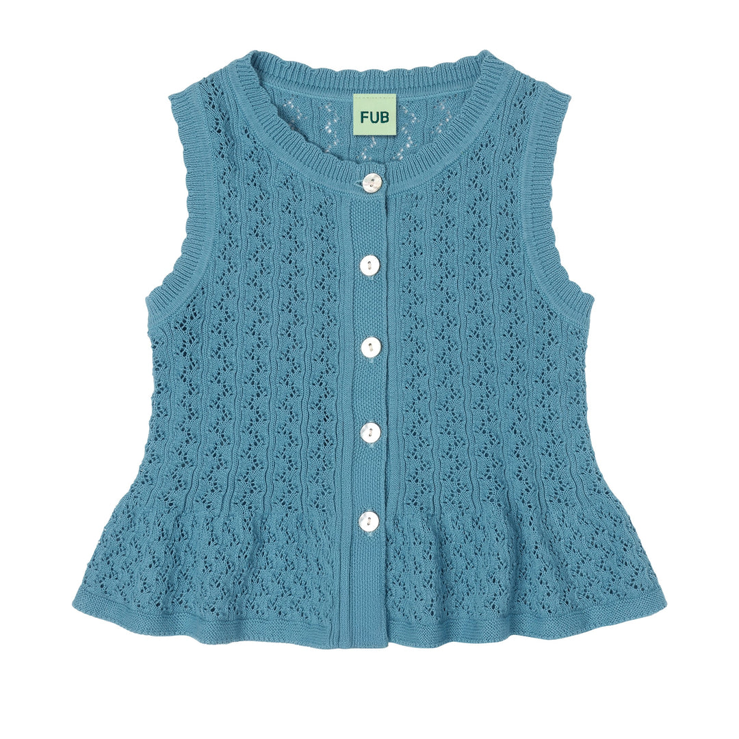 [Fub] Pointelle Top - Sea