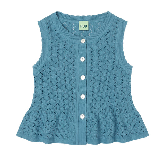 [Fub] Pointelle Top - Sea