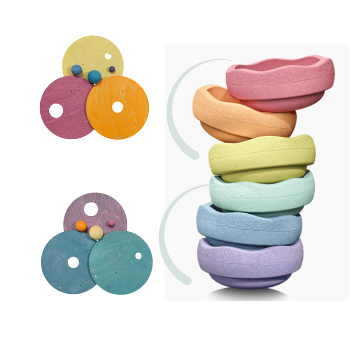 GRIMM’S x Stapelstein®- Rolling Discs Cool Pastel