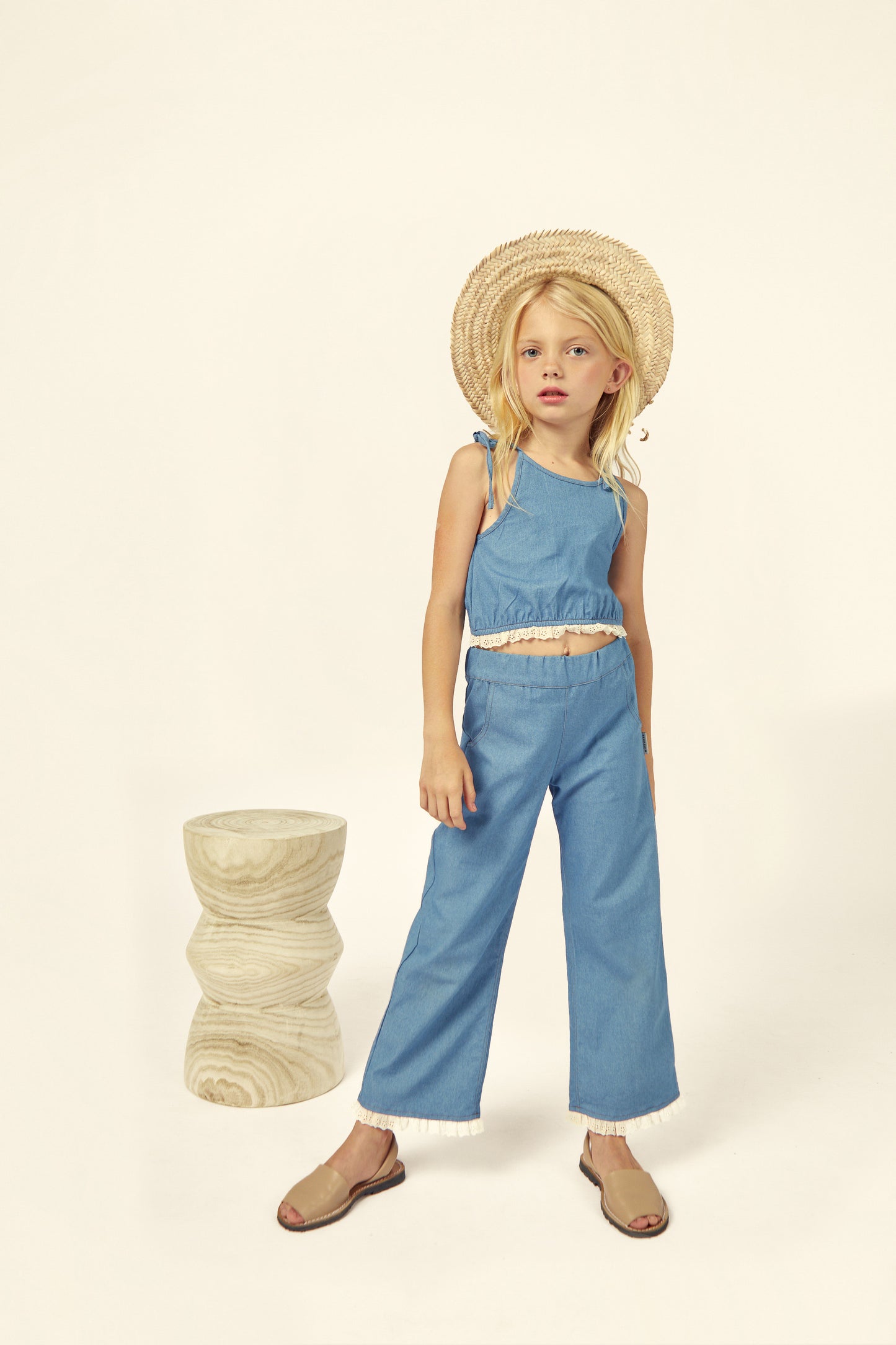 [Mipounet] Aroa Denim Hat - Light Blue