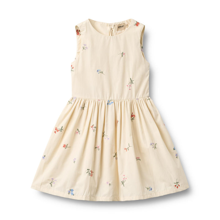 [Wheat] Dress Thelma - Ivory Embroidery Flowers