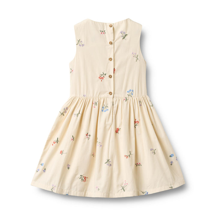 [Wheat] Dress Thelma - Ivory Embroidery Flowers