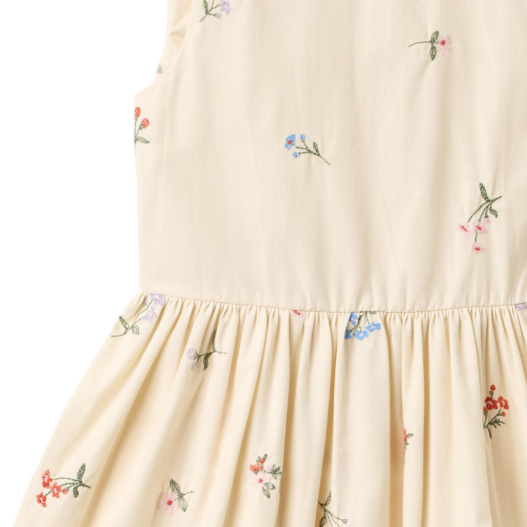 [Wheat] Dress Thelma - Ivory Embroidery Flowers