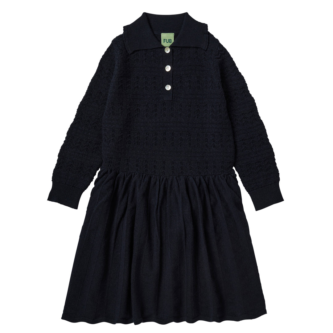 [FUB] Pintelle Dress - Dark navy