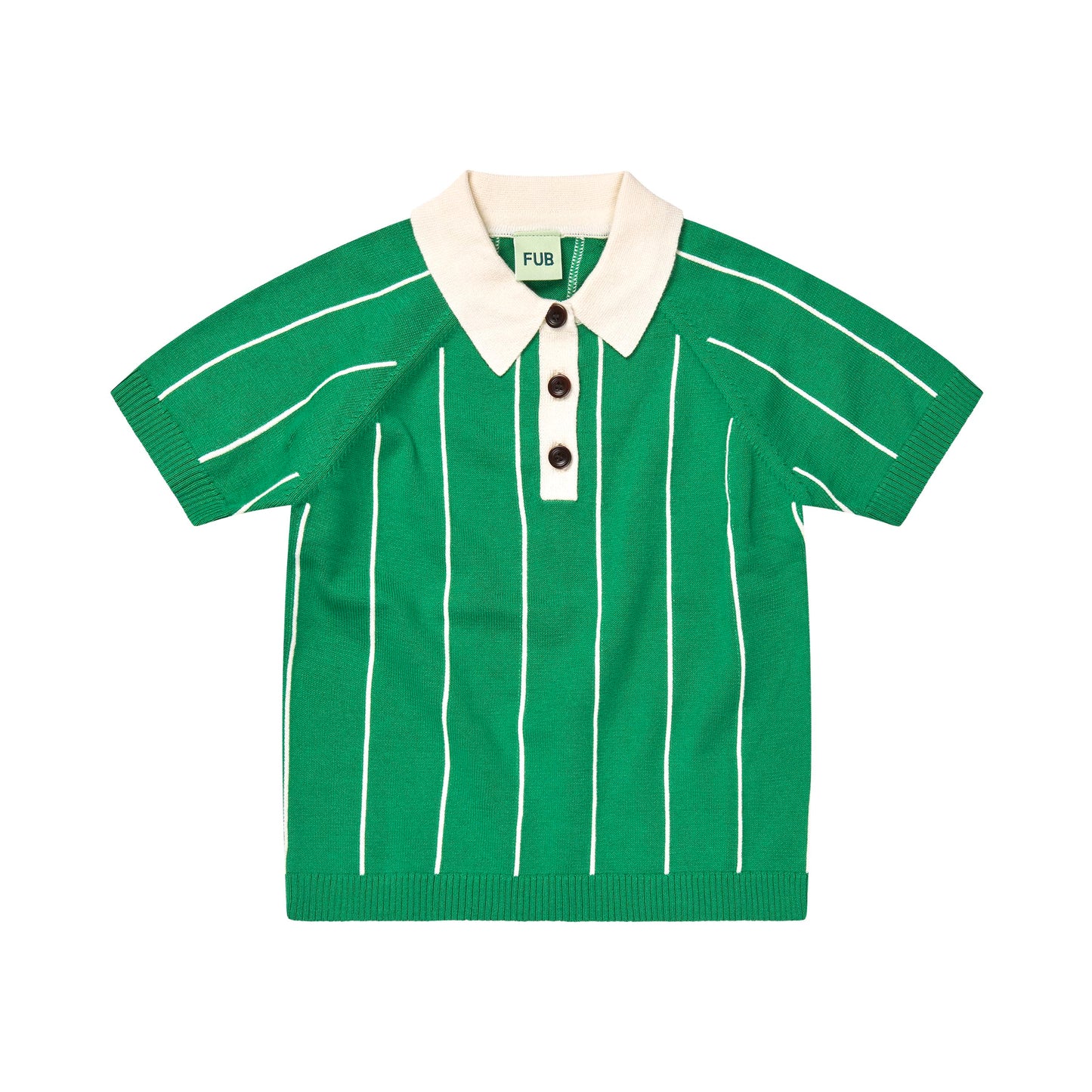 [Fub] Striped Polo - Basil / Ecru