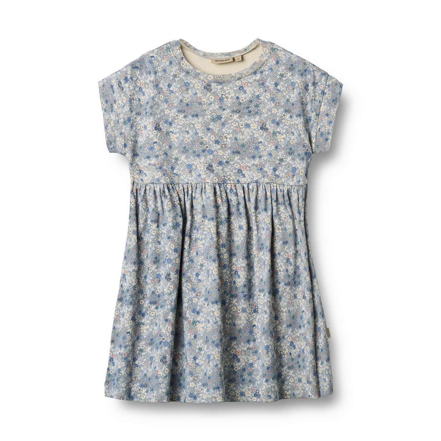 [Wheat] Jersey Dress S/S Emilie - Blue Summer Flowers