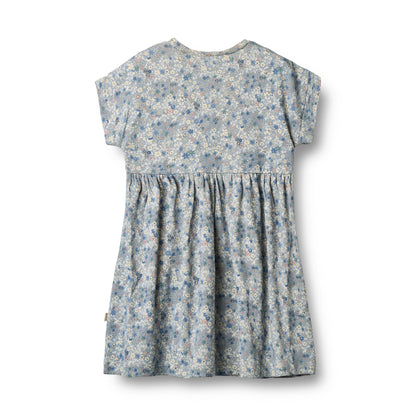 [Wheat] Jersey Dress S/S Emilie - Blue Summer Flowers