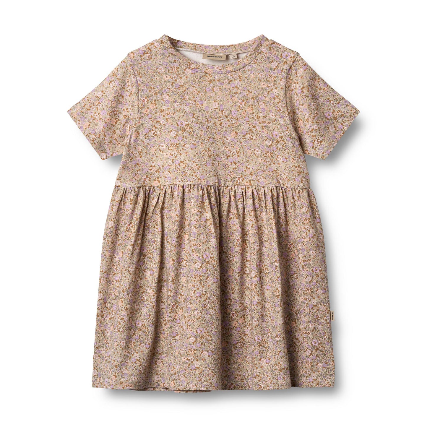 [Wheat] Jersey Dress Anna - Lilac Flower meadow