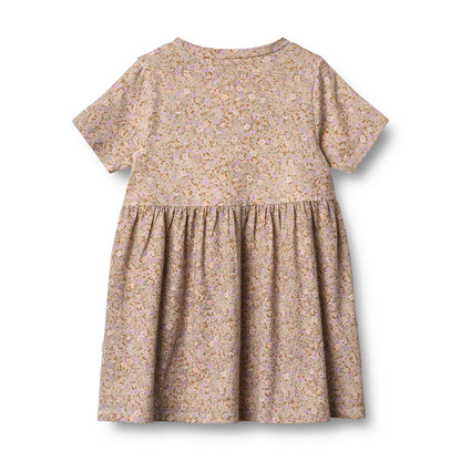 [Wheat] Jersey Dress Anna - Lilac Flower meadow