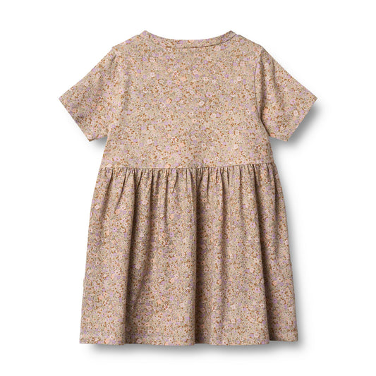 [Wheat] Jersey Dress Anna - Lilac Flower meadow
