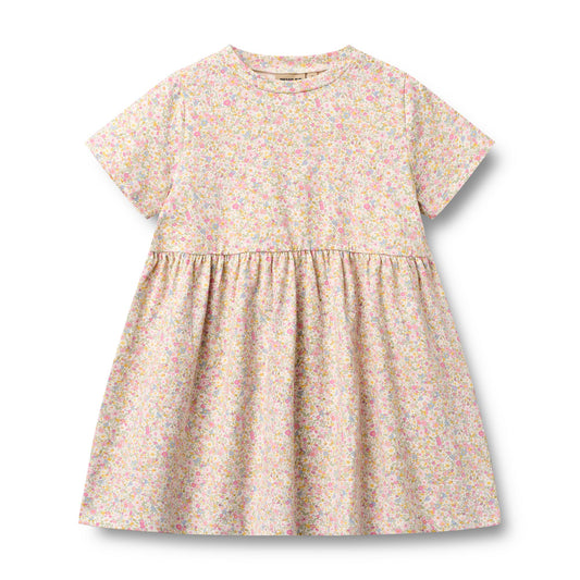 [Wheat] Jersey Dress Anna - Blush Flower Meadow