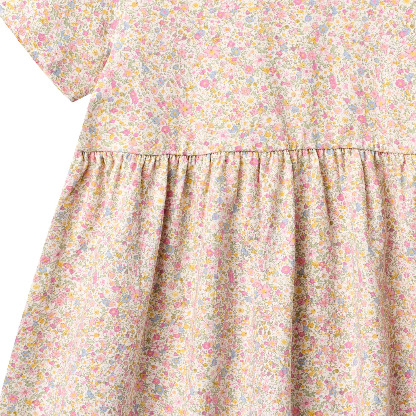 [Wheat] Jersey Dress Anna - Blush Flower Meadow