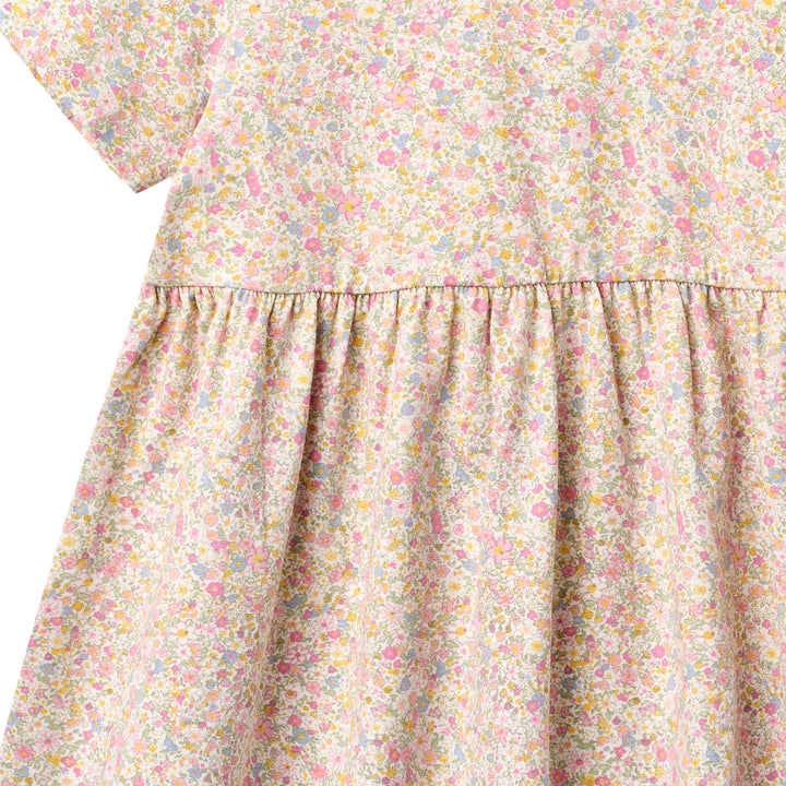 [Wheat] Jersey Dress Anna - Blush Flower Meadow