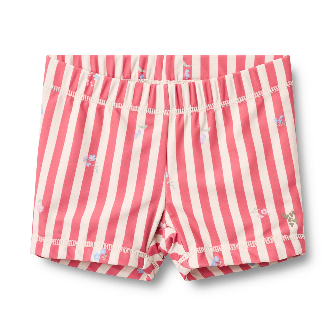 [Wheat]Swim Shorts Niki - Red Stripe Flowers