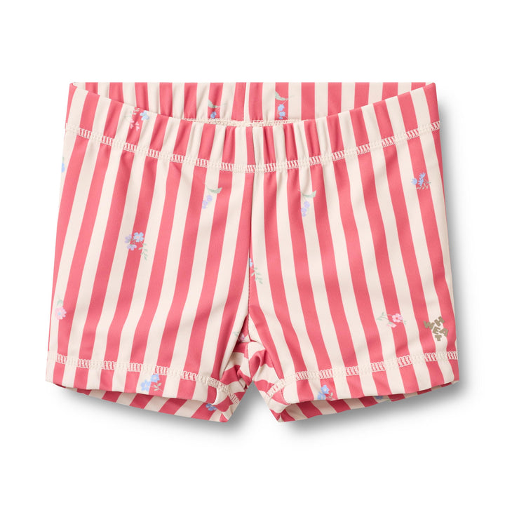 [Wheat]Swim Shorts Niki - Red Stripe Flowers