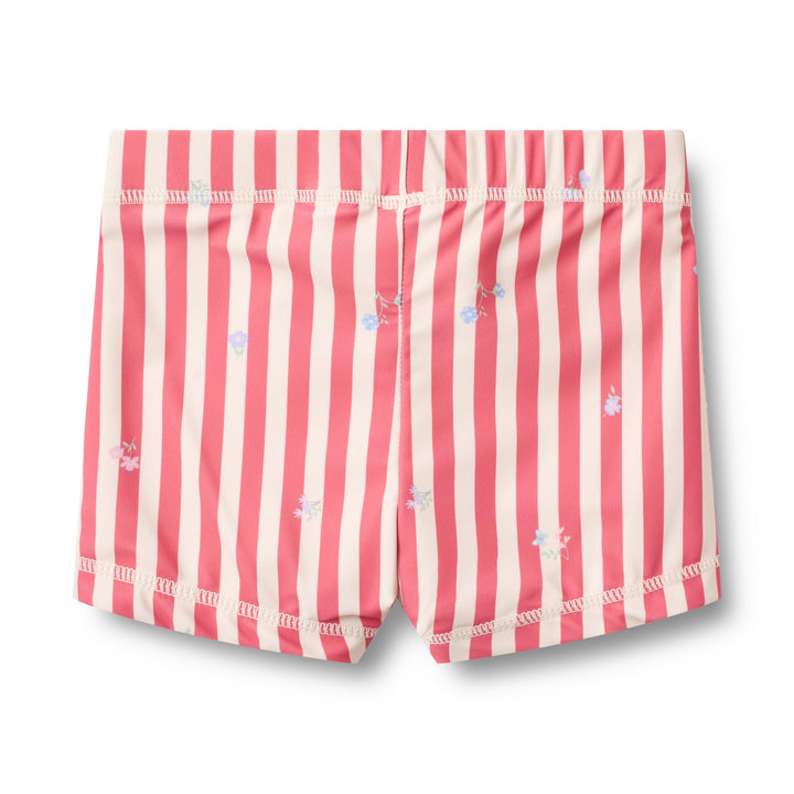 [Wheat]Swim Shorts Niki - Red Stripe Flowers