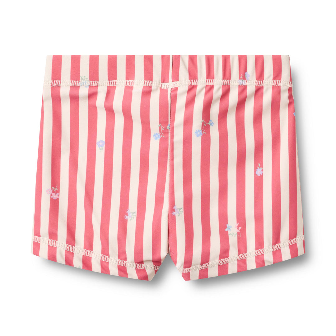 [Wheat]Swim Shorts Niki - Red Stripe Flowers