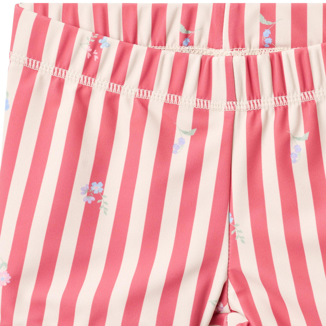[Wheat]Swim Shorts Niki - Red Stripe Flowers