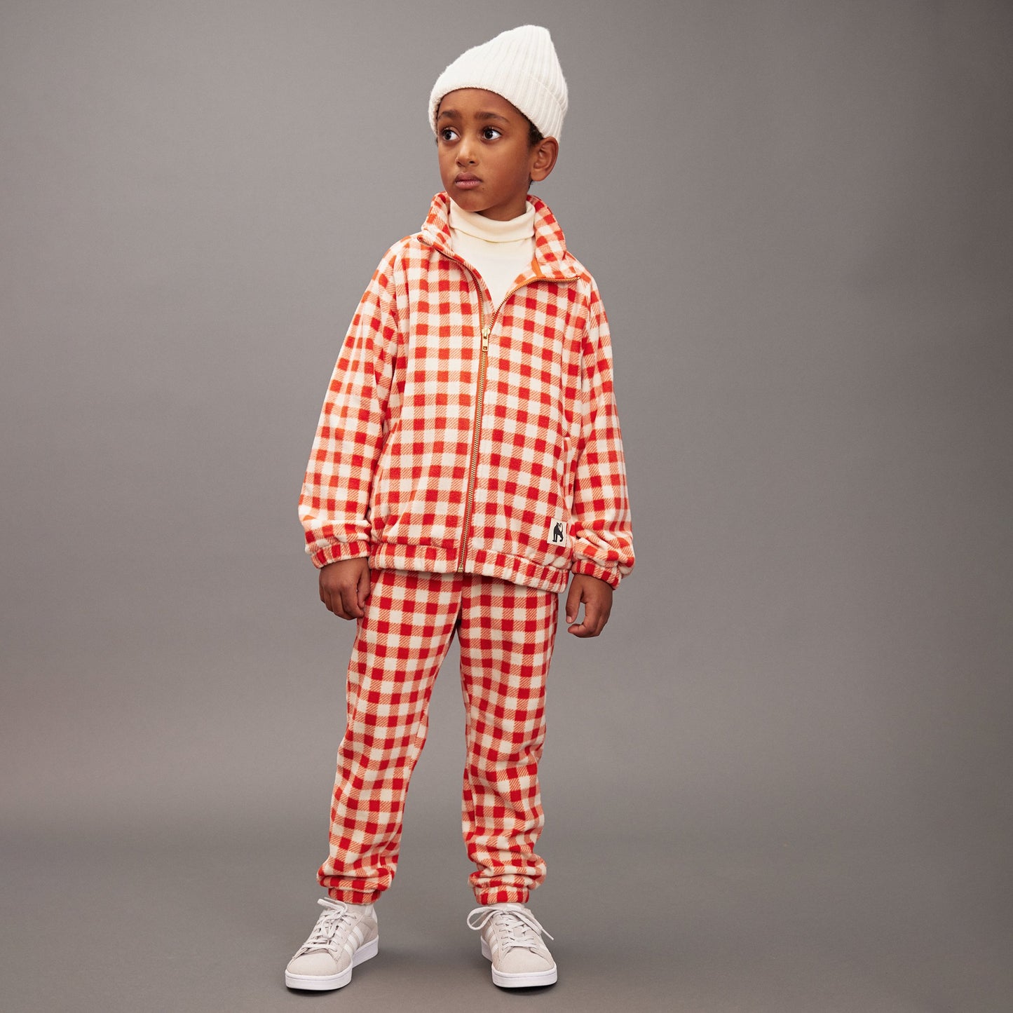 [Mini Rodini] Gingham Aop Fleece Trousers - Red