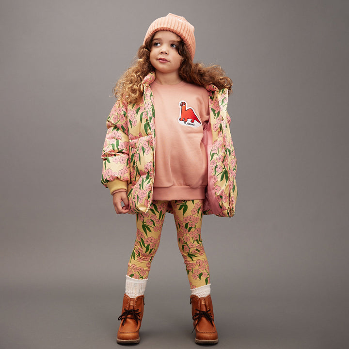 [Mini Rodini] Alpine Flowers Aop Hooded Puffer - Yellow