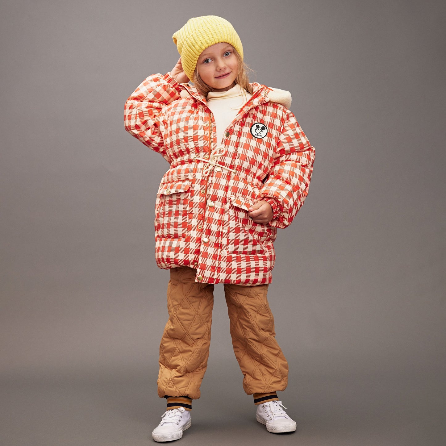 [Mini Rodini] Ritzratz Patch Gingham Aop Heavy Puffer - Red