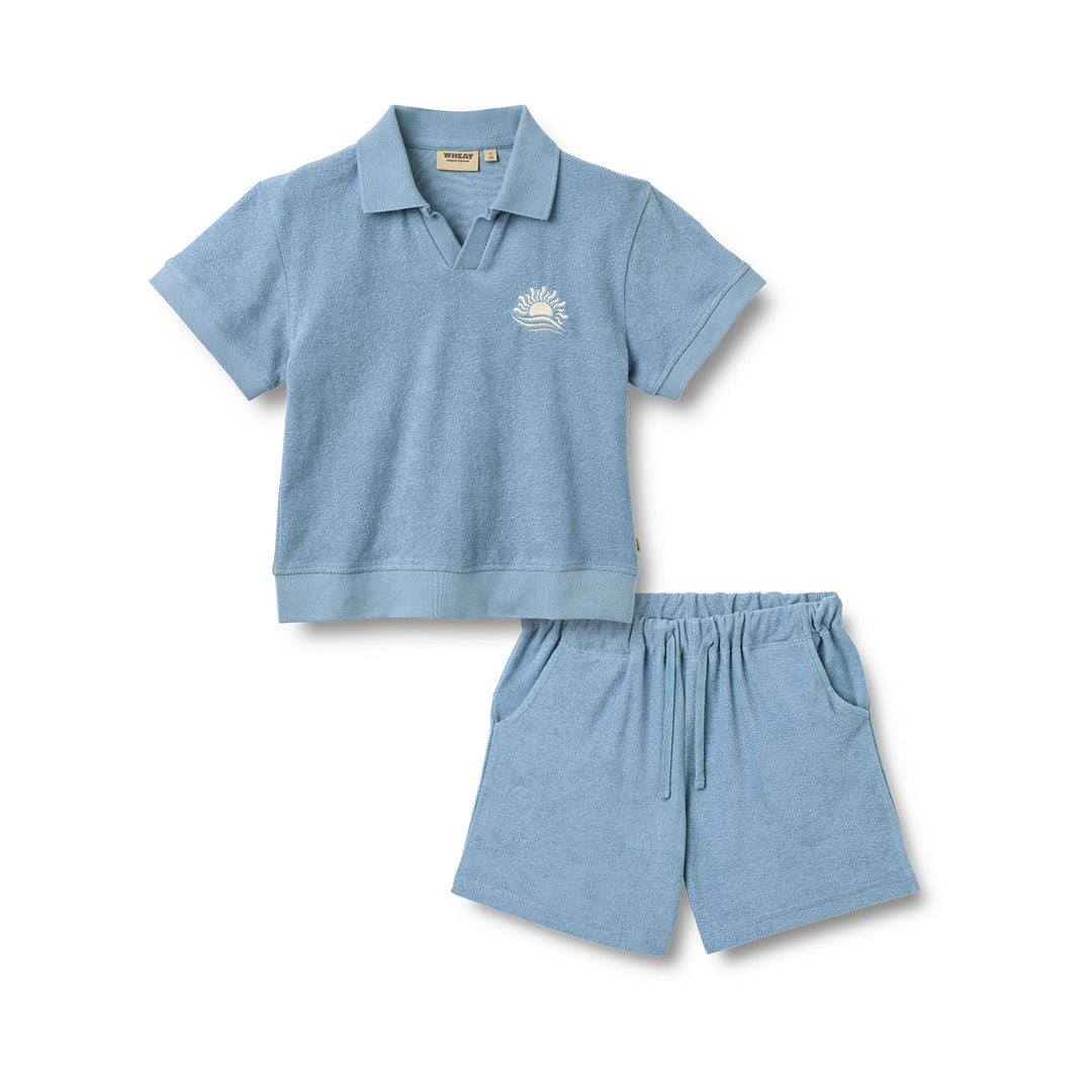 [Wheat]Set Polo S/S & Shorts Marlo - Faded Denim