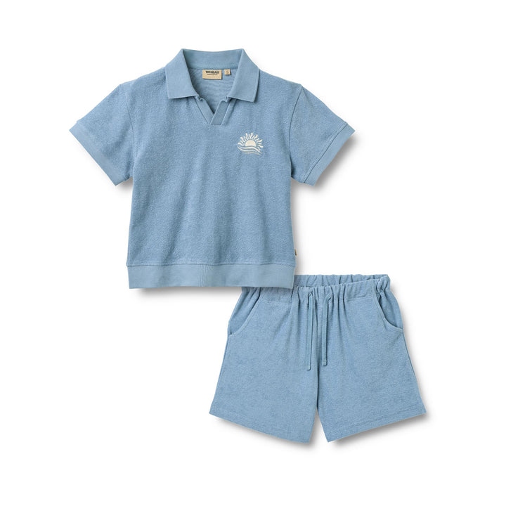 [Wheat]Set Polo S/S & Shorts Marlo - Faded Denim