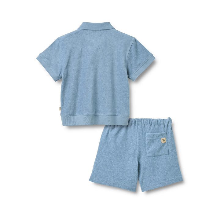 [Wheat]Set Polo S/S & Shorts Marlo - Faded Denim