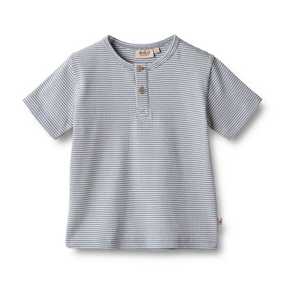 [Wheat] T-Shirt Lumi - Blue Stripe