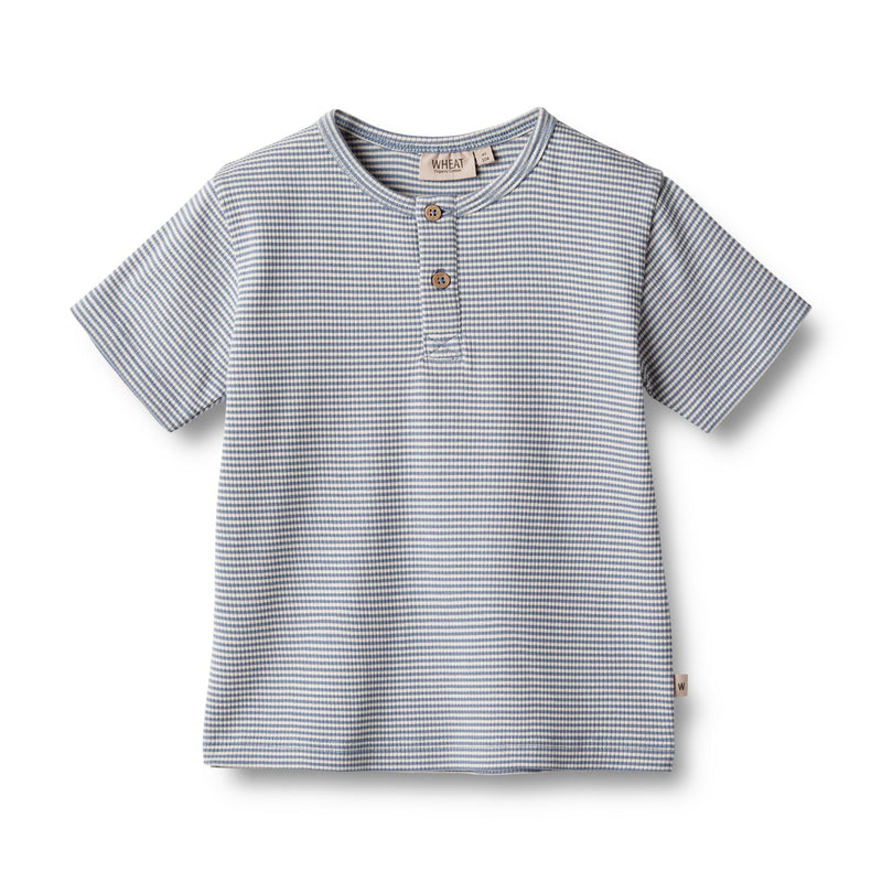 [Wheat] T-Shirt Lumi - Blue Stripe