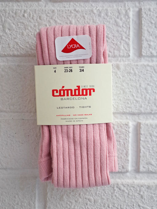 [Condor] Basic Rib Tights - [526 Pale Pink]