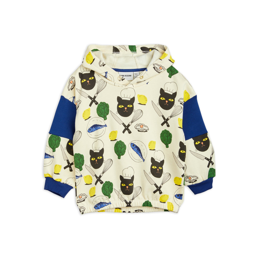 [Mini Rodini] Chef Cat hoodie Multi