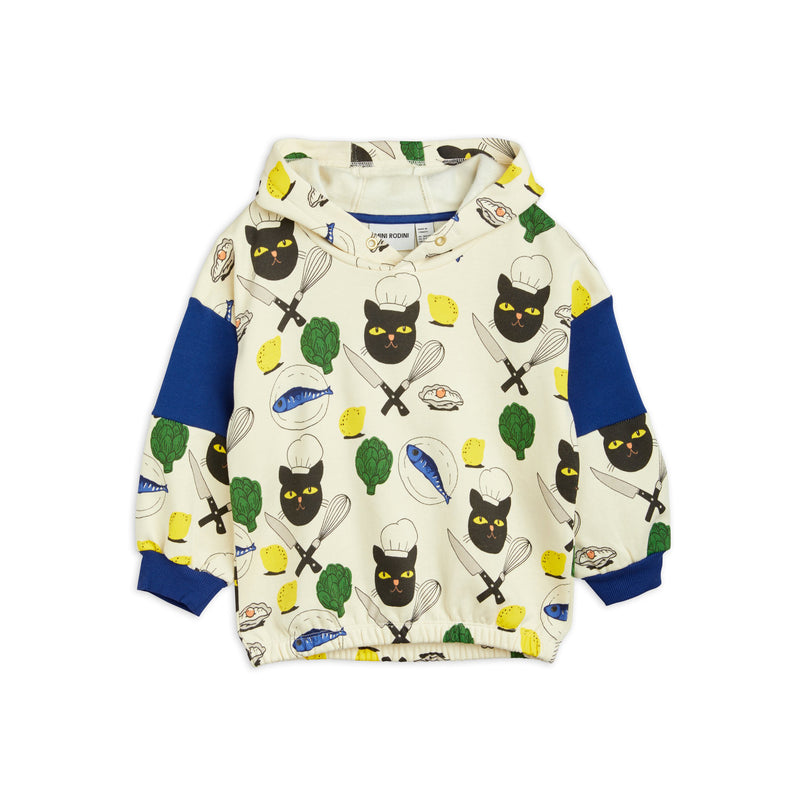 [Mini Rodini] Chef Cat hoodie Multi