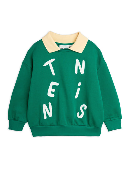 [Mini Rodini] Tennis Application Collar Sweatshirt - Green