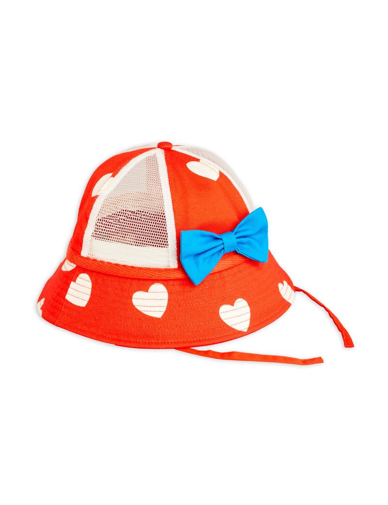 [Mini Rodini] Heart Aop Sun Hat -Red